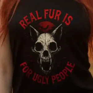 Real Fur Is For Ugly People (Halloween) Tank Top